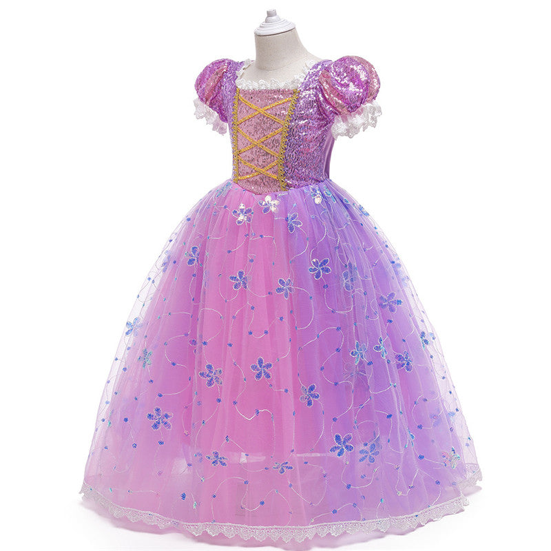 Rapunzel Princess Purple Puff Sleeve Performance Dress