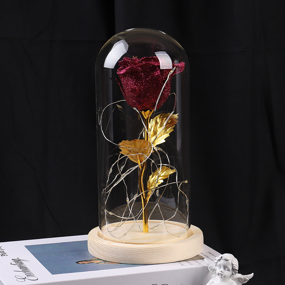 Eternal Rose with LED Light in Glass - Romantic Gift