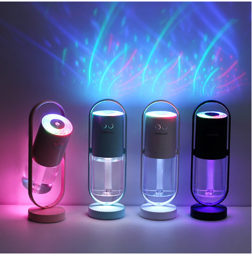 USB Air Humidifier with Projection Night Lights: Home and Office Air Purifier