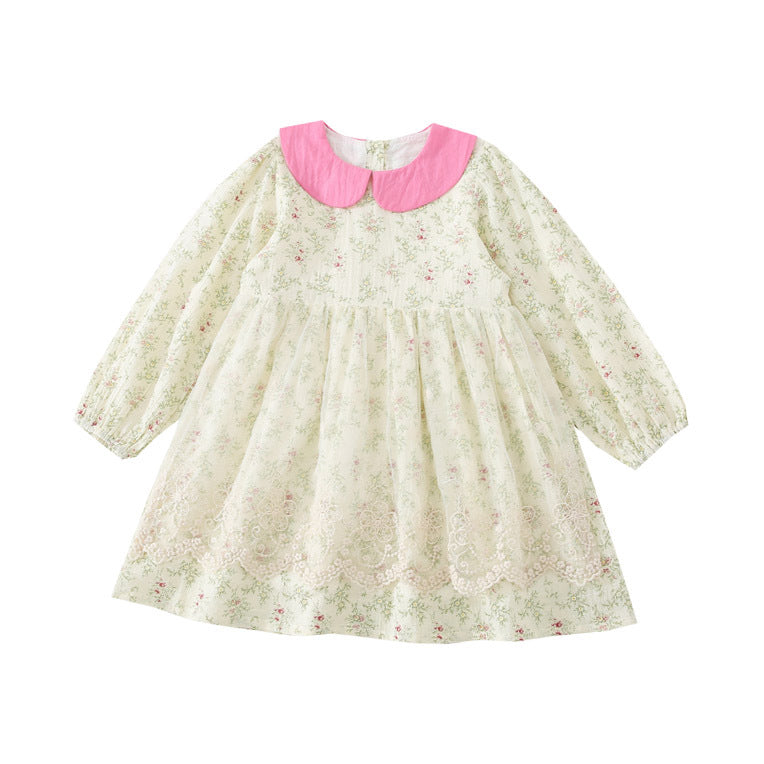 Girls Floral New Sweet Baby Mesh Dress