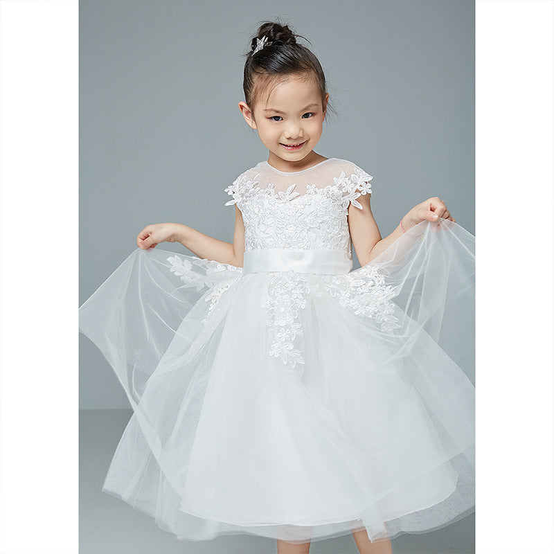 Girls Mesh Birthday Show Tutu Skirt Catwalk Princes Dress