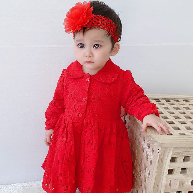 Full Moon Elegance Newborn Girl Baby Dress for Special Occasions