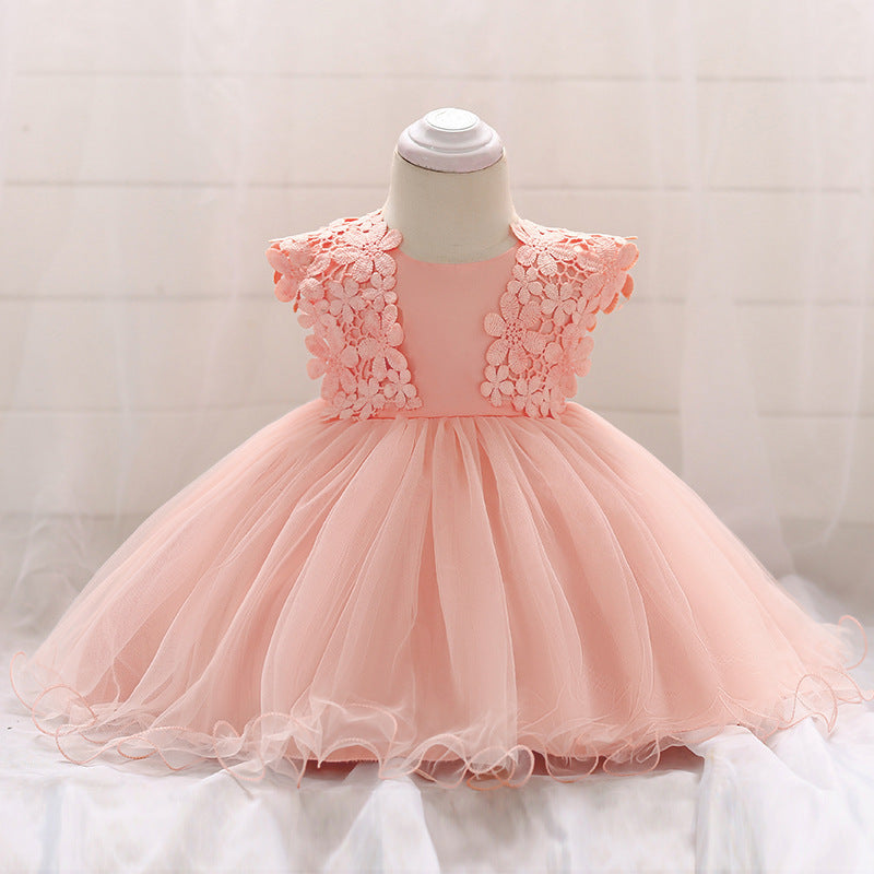 Blossom Beauty Lace Crochet Princess Dress for Baby Flower Girls