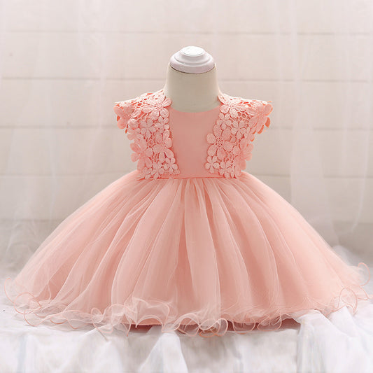 Blossom Beauty Lace Crochet Princess Dress for Baby Flower Girls