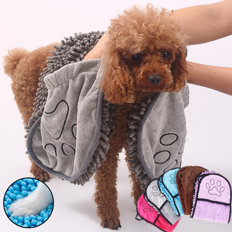 Quick-Drying Microfiber Dog Bathrobe and Towel`