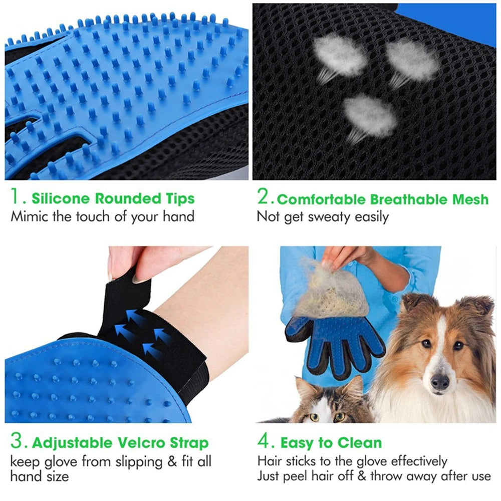 Cat Grooming Glove for Pets De shedding Brush and Massage Glove for Cleaning and Comfort