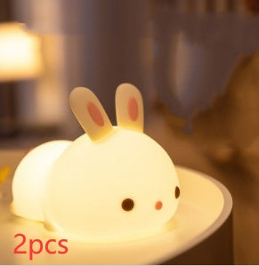 Magical New Year Gift Rabbit Silicone Lamp with Pat Feeding Creative Night Light Design Ideal for Children Toys