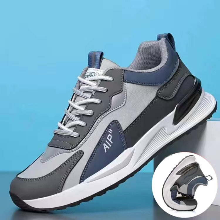 Step Out in Style Versatile and Trendy Casual Men Shoes with Soft Sole Color Block Design and Lace Up Sneakers  Perfect for Running and Sports