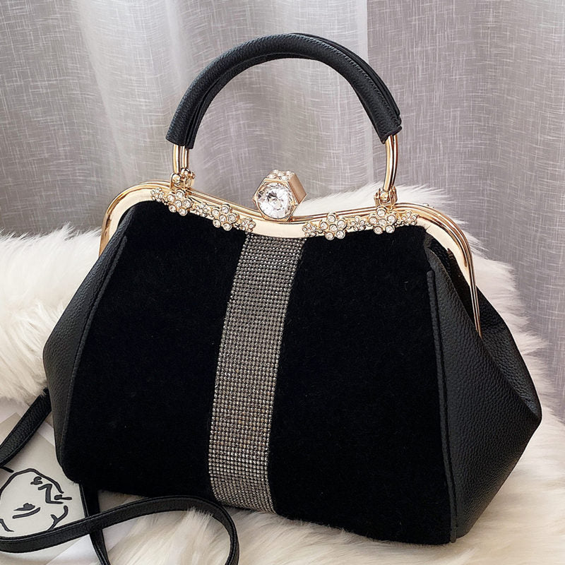 Dazzling Diamond Embedded Handbag Your Perfect All Match Accessory for Autumn and Winter