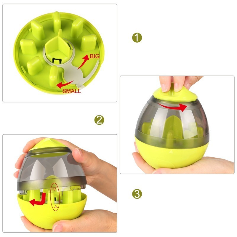 Puppy Feeder Dispenser Bowl Toy Leak Food Interactive Dog Food Balls Tumbler Pet Tumbler Feeder Food Automatic Dispenser Bowl Interactive Balls