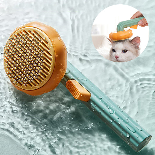 Hot Selling Pet Cat Brush: Self-Cleaning Steel Wire Comb