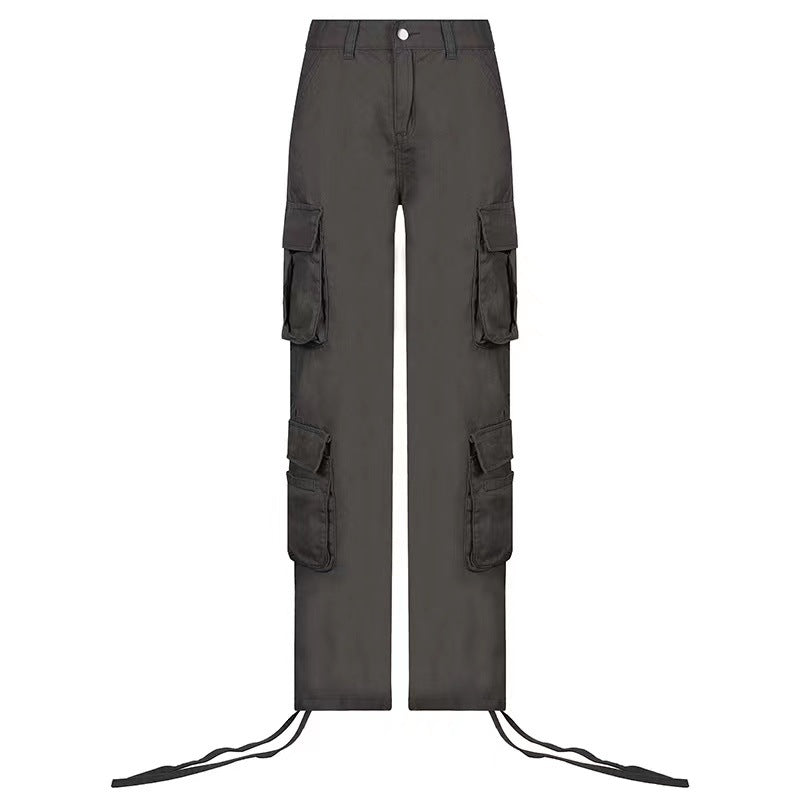 Street Hip-hop Trousers With Pockets Low Waist Overalls Fashion Casual Cargo Pants