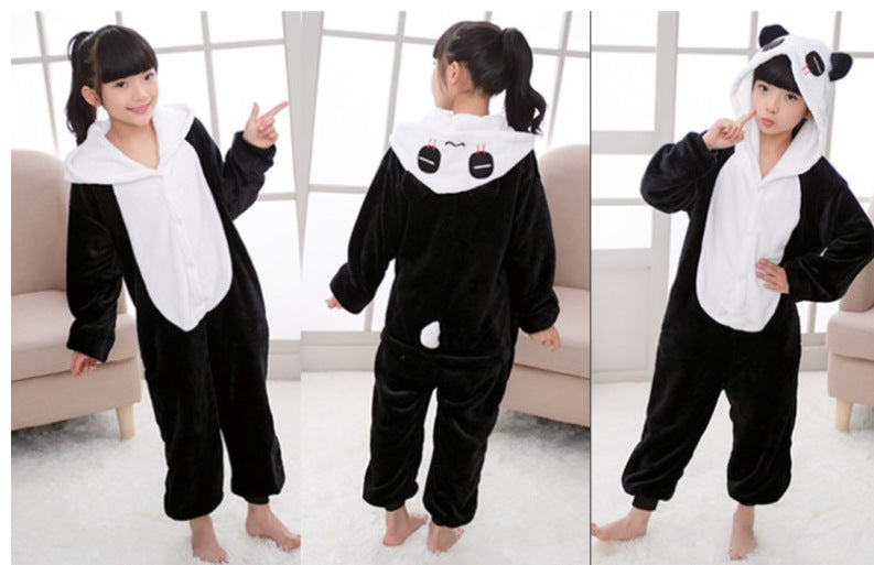 Cartoon Animal One Piece Flannel Coral Velvet Pajamas Cozy and Playful Sleepwear