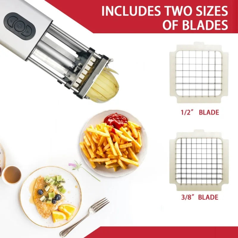 Efficient Electric French Fry Cutter Stainless Steel Kitchen Gadget for Quick and Easy Cutting of Vegetables Potatoes and Carrots Ideal for Commercial and Household Use