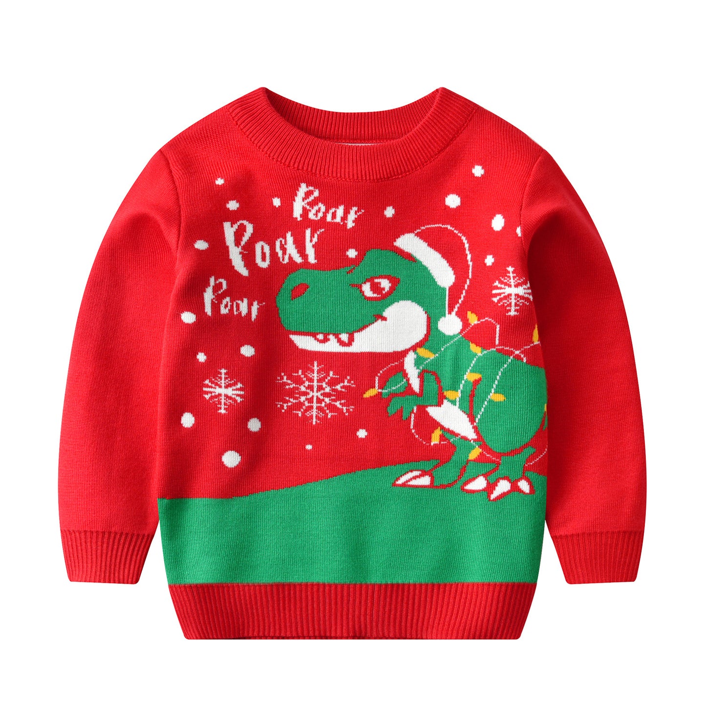 Cotton Double Layer Autumn Winter Christmas Long Sleeved Children Sweater Stay Warm and Festive in Style