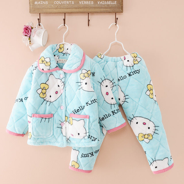 Cotton Children Flannel Pajamas Baby Suit Set Keep Your Baby Warm and Stylish During Chilly Winter Nights