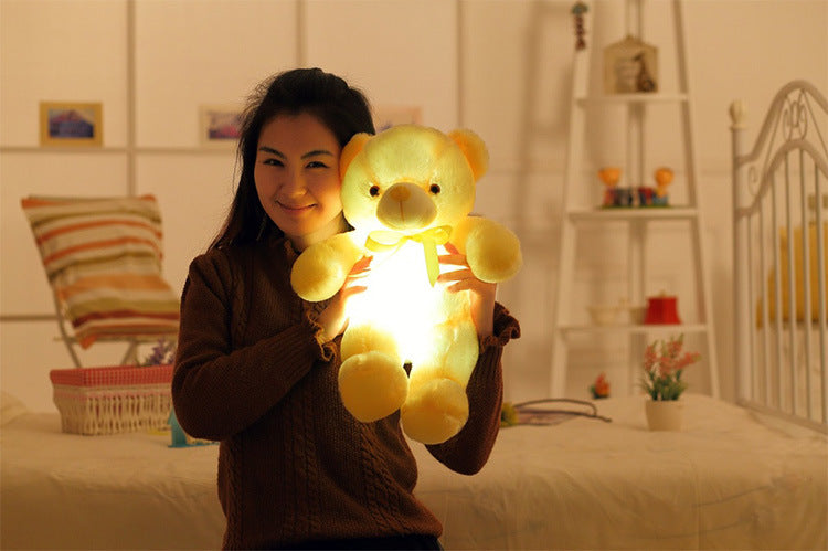 Magical LED Teddy Bear Colorful Glowing Stuffed Animal Pillow A Perfect Christmas Gift for Kids