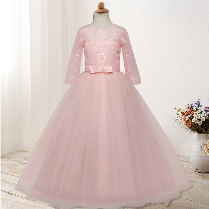 Princess Flower Girl Dress Long-Sleeve Wedding Dress for Children Perfect for Little Princesses