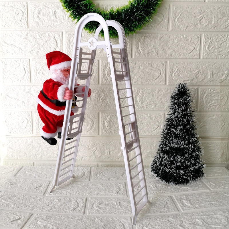 Experience the Magic Electric Santa Claus Climbing Red Ladder Doll Toy A Whimsical Addition to Your Holiday Decor