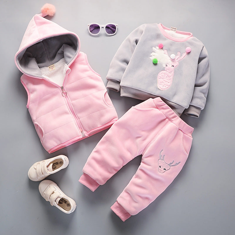 Enchanting Sika Deer Delight Kids Three Piece Fashion Set