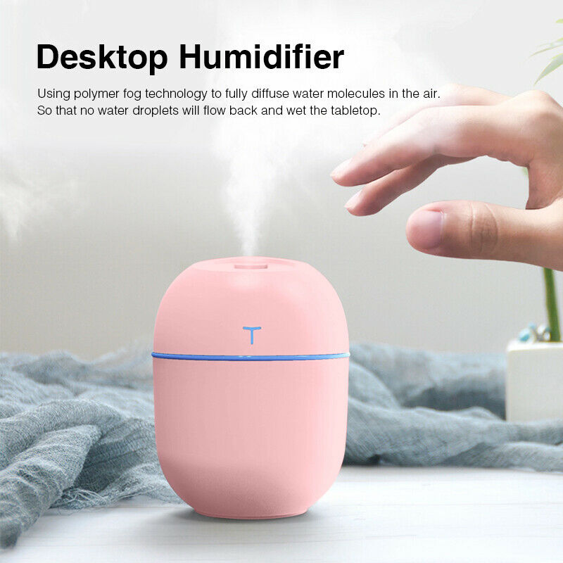 Mini USB Ultrasonic Humidifier with Essential Oil Diffusion and LED Night Light