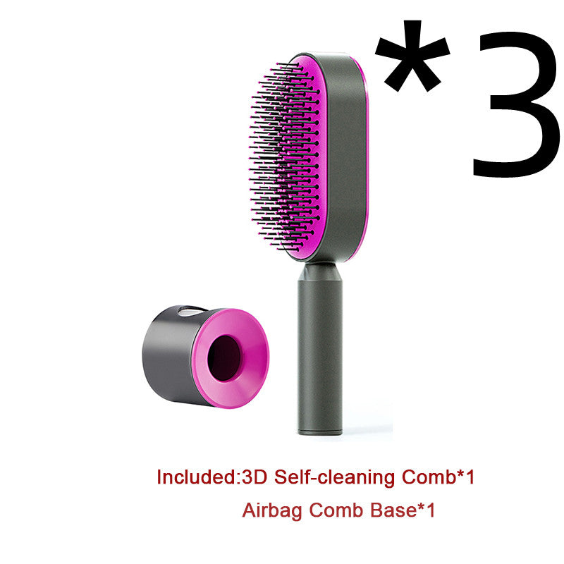 One-key Cleaning Hair Loss Airbag Massage Scalp Comb Anti-Static Hairbrush Self Cleaning Hair Brush For Women