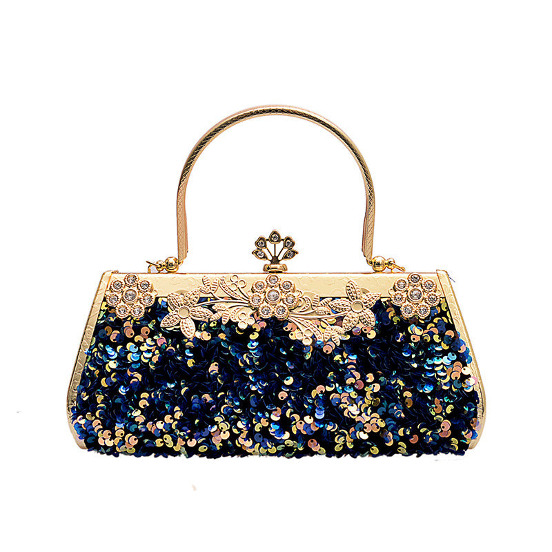 Diamond Radiance Metal Handbag with Banquet Clutch for a Glamorous Look