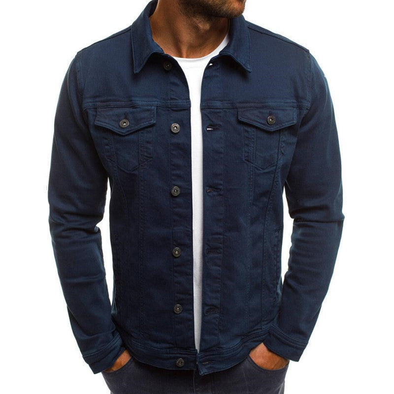 Men's Denim Button Shirt Jacket - Casual Fashion Top