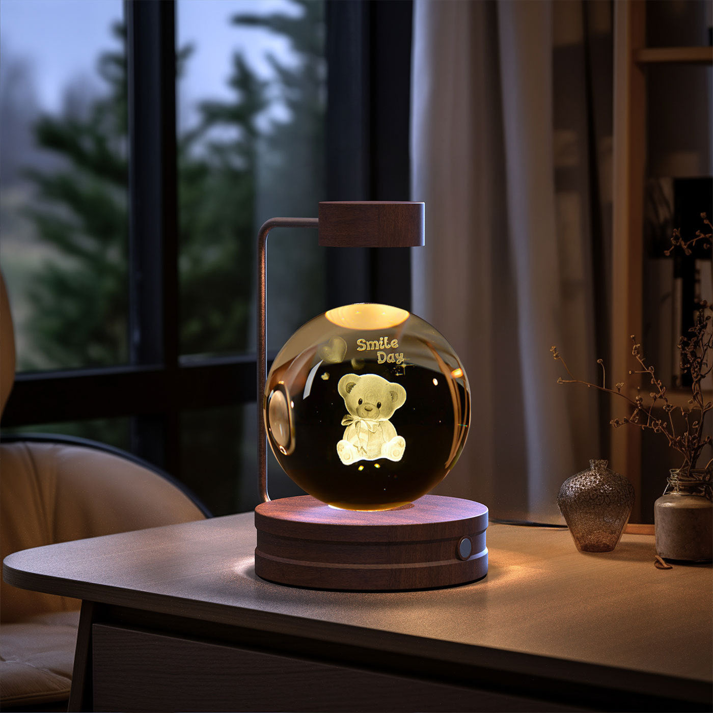 Enchanting Cosmic Dinosaur Crystal Ball Indoor Night Light USB Powered Warm Bedside Lamp Perfect Birthday Gift for a Magical Night