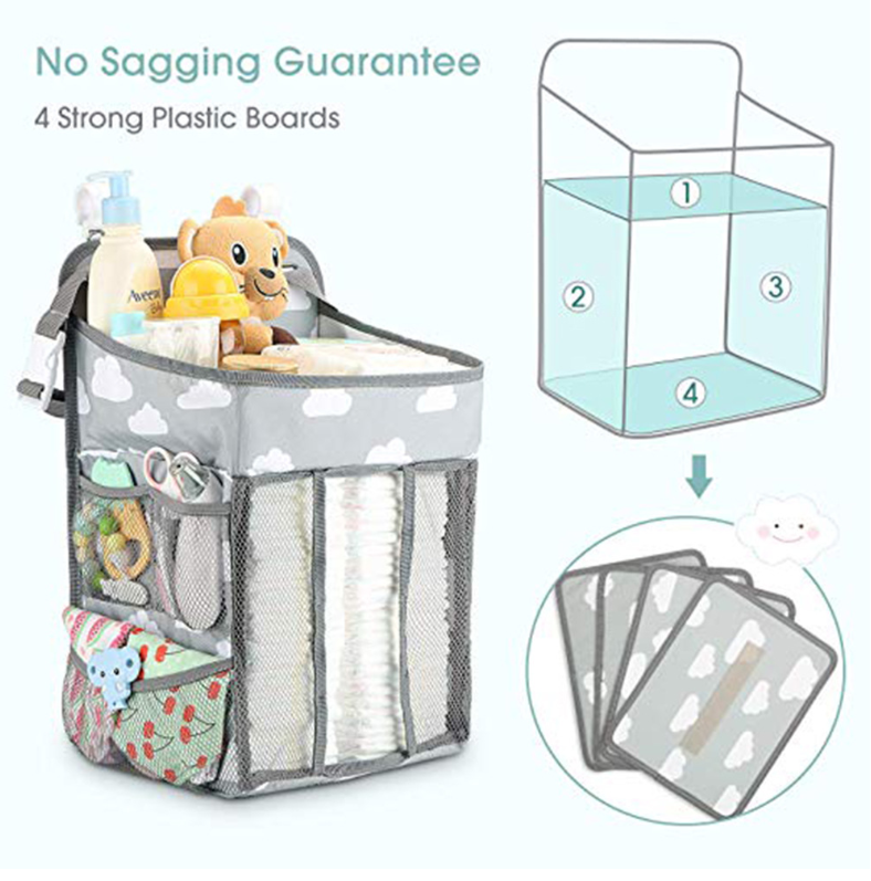 Convenient Nursery Companion Portable Baby Crib Organizer Bed Hanging Bag for Easy Access to Essentials