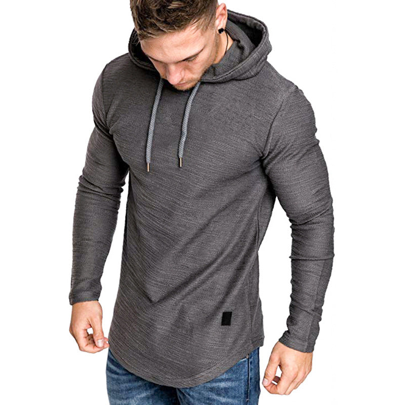 Men's Casual Hoodie Sweatshirt: Slim-Fit Long Sleeve Gym Top