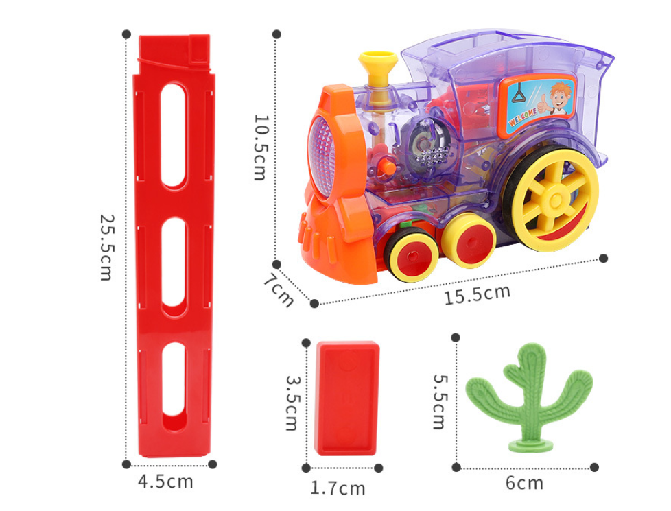 Domino Train Toy Automatic Release Electric Building Blocks Car Puzzle for Baby Fun