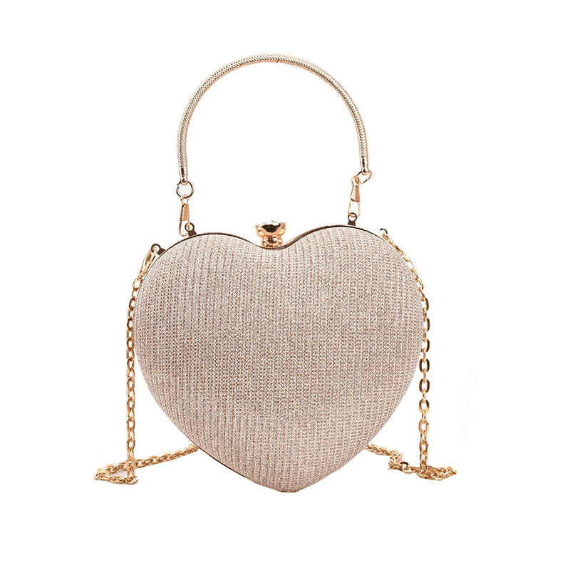 Chic Fusion New Fashion Chain Crossbody Peach Heart Bag with Explosive Style