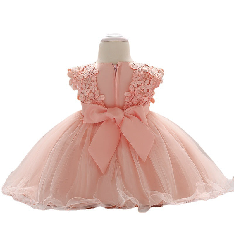 Blossom Beauty Lace Crochet Princess Dress for Baby Flower Girls