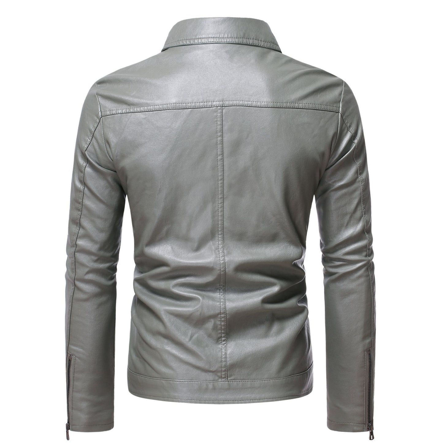 Men's Brown Leather Cafe Racer Jacket: Slim-Fit, Distressed, Real Lambskin