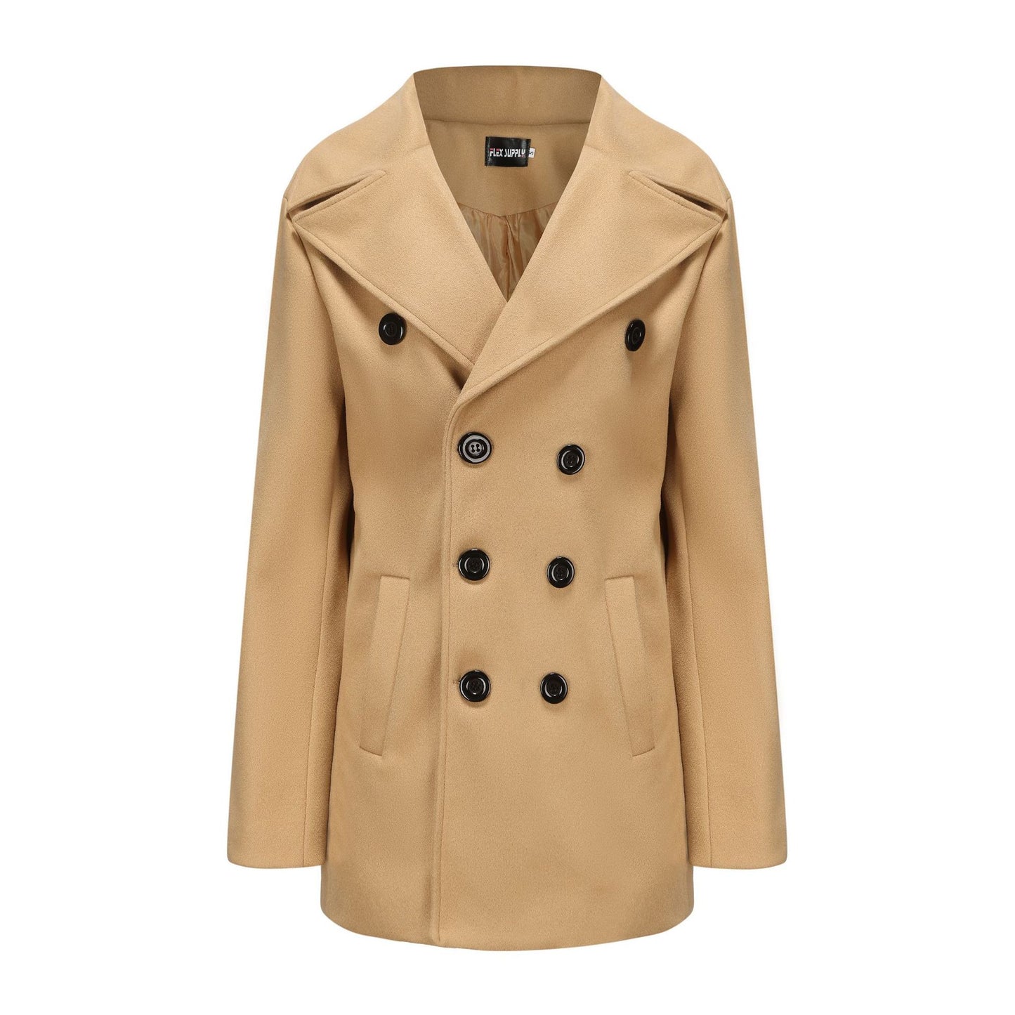 British Style Men Double Breasted Woolen Trench Coat A Classic Choice for Winter