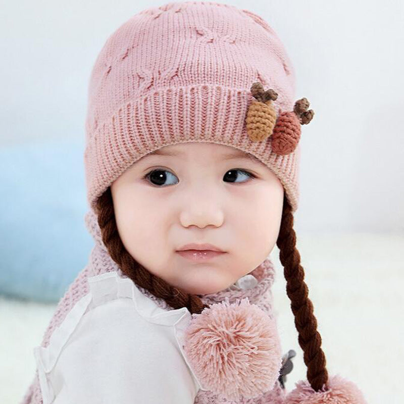 Cozy Chic Girls Braid Hat Stylish and Warm Woolen Headwear