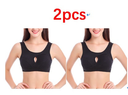 Supportive Comfort Cotton Anti Expansion Anti Sag Sports Bra with Gathering Adjustment for Active Wear