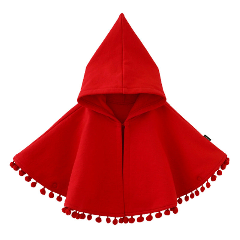 Elevate Their Style Children Fashion Solid Color Cape Cloak Coat Adding a Touch of Sophistication to Their Wardrobe