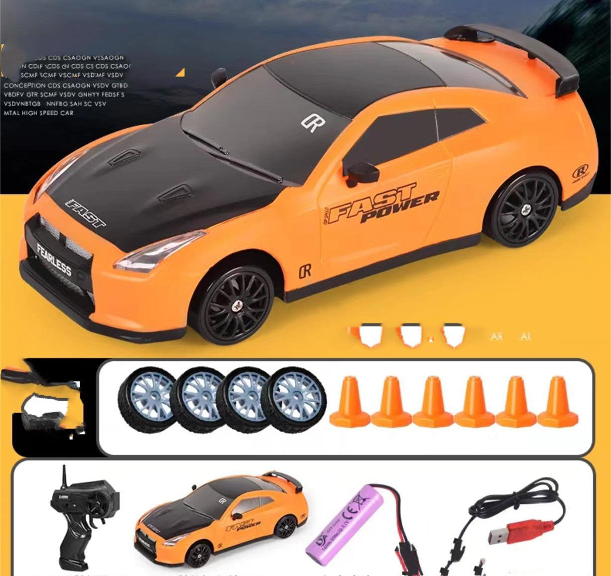 4WD 2.4G RC Drift Car Remote Control GTR AE86 Model Racing Toy for Kids