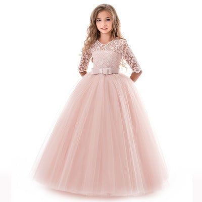 Princess Flower Girl Dress Long-Sleeve Wedding Dress for Children Perfect for Little Princesses