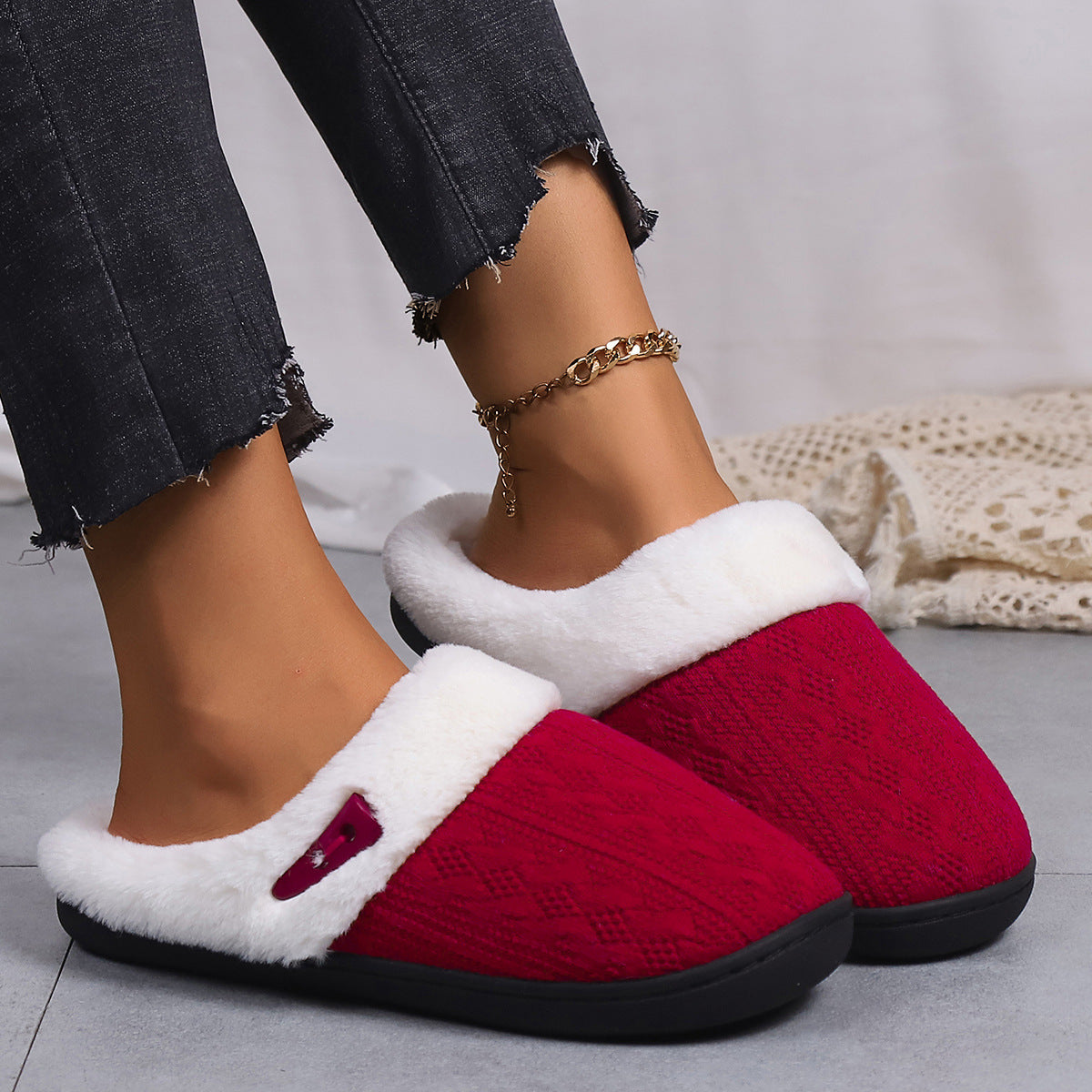 Winter Cotton Slippers: Warm and Non-Slip Home Shoes for Men and Women