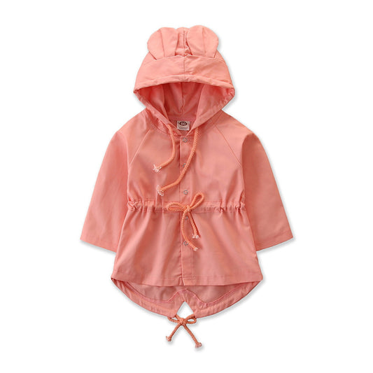 Cute and Cozy Ins Children Bunny Ears Trench Coat for Stylish Little Ones