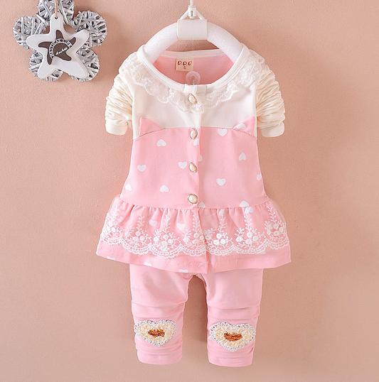 Bibi Cola Baby Girls Clothing Set Adorable Toddler Tracksuits with Tops and Pants 2-Piece Ensemble for Your Little Fashionista Wardrobe