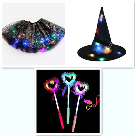 Magical & Luminous  LED Princess Halloween Tutu Skirt Sequins Shiny Skirt