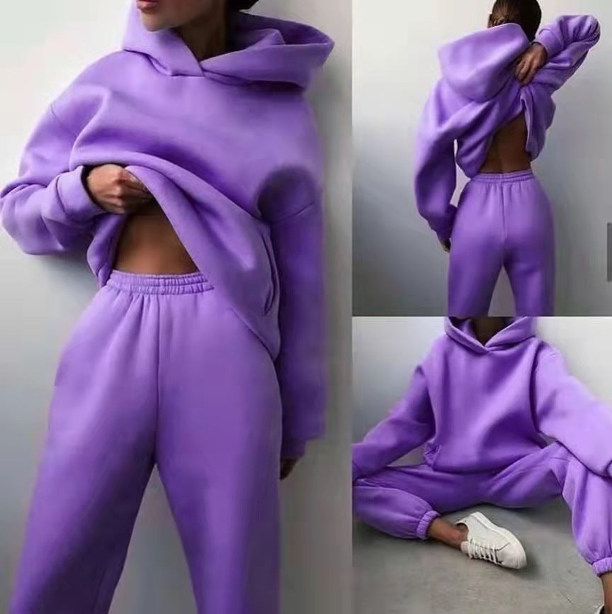 Women's Casual Outfits Hooded Sweater Two-piece Suit Clothes Hoodie Tracksuit