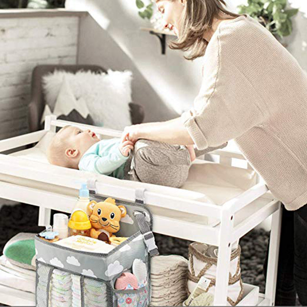 Convenient Nursery Companion Portable Baby Crib Organizer Bed Hanging Bag for Easy Access to Essentials