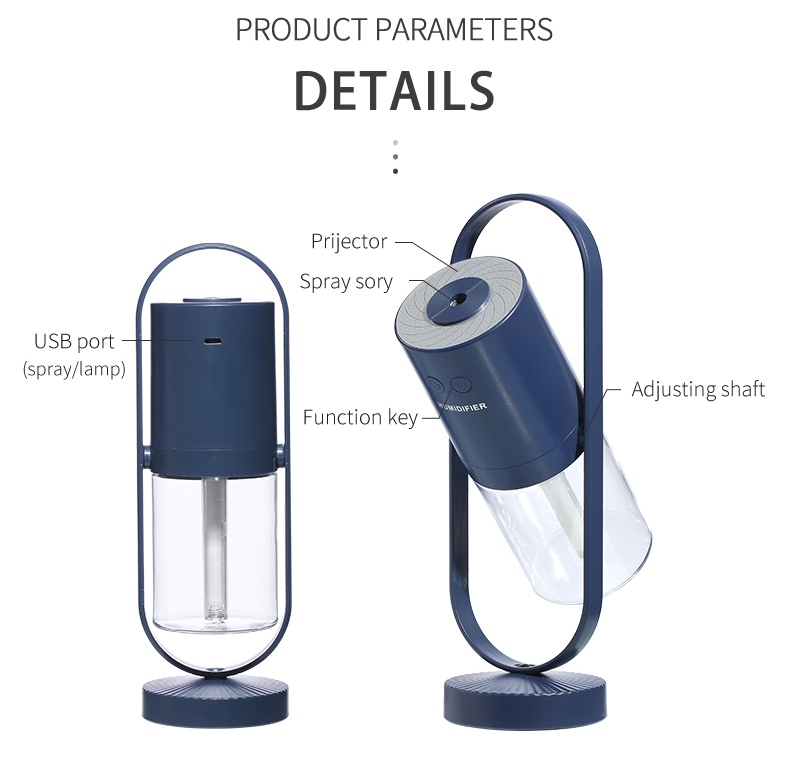 USB Air Humidifier with Projection Night Lights: Home and Office Air Purifier