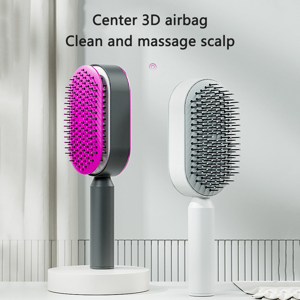 One-key Cleaning Hair Loss Airbag Massage Scalp Comb Anti-Static Hairbrush Self Cleaning Hair Brush For Women