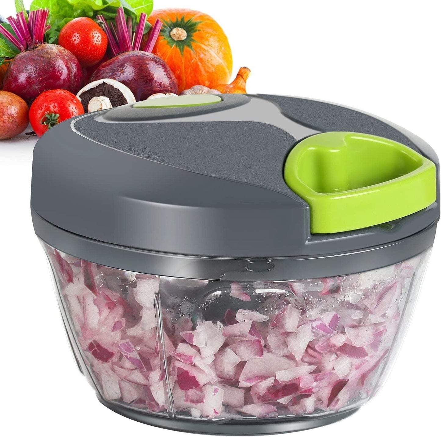 Manual Food Chopper and Vegetable Cutter: Versatile Kitchen Tool for Fruits, Nuts, and More